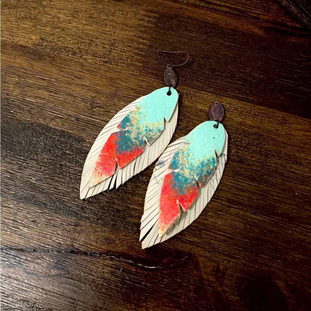 Colorful Feather Earrings